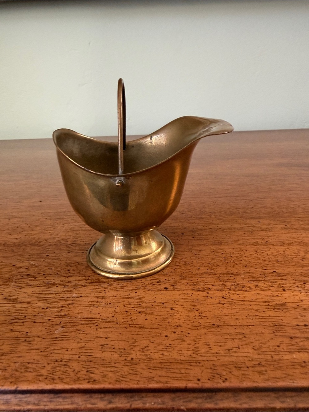 Vintage Mini Brass Coal Scuttle Bucket Pedestal Dish Decor